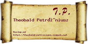 Theobald Petróniusz névjegykártya